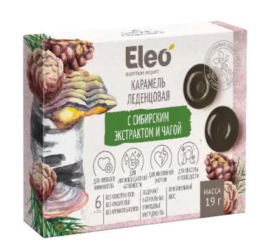 Карамель леденцовая с сибирским экстрактом и чагой "Eleo" 19 г