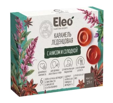 Карамель леденцовая с анисом и солодкой "Eleo" 19 г
